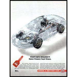 1995 STP Gas Treatment Vintage Print Ad Frozen Ice Winter Car Wall Art Photo